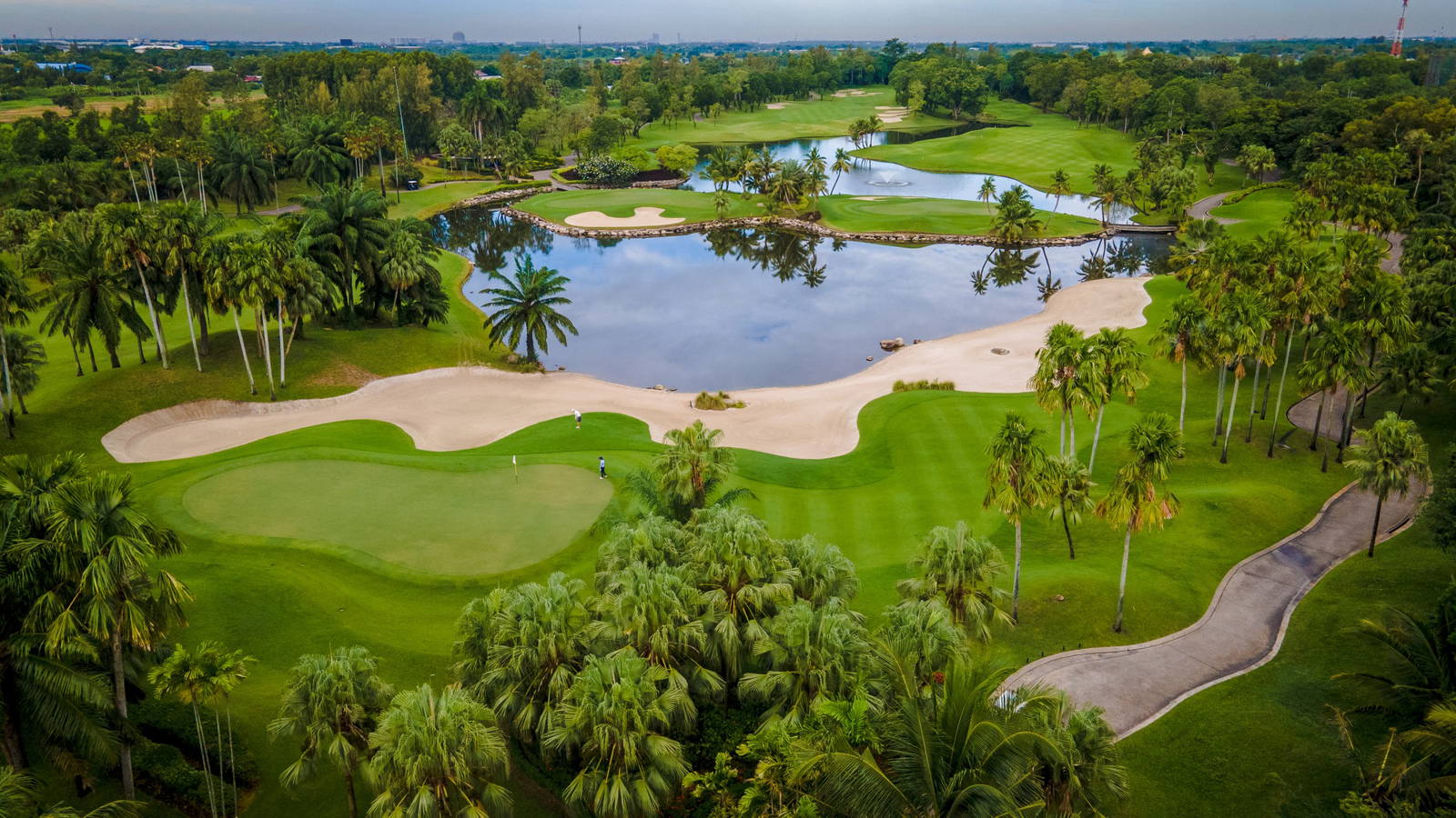 Aerial View, Green, Alpine Golf Club, Bangkok, Thailand