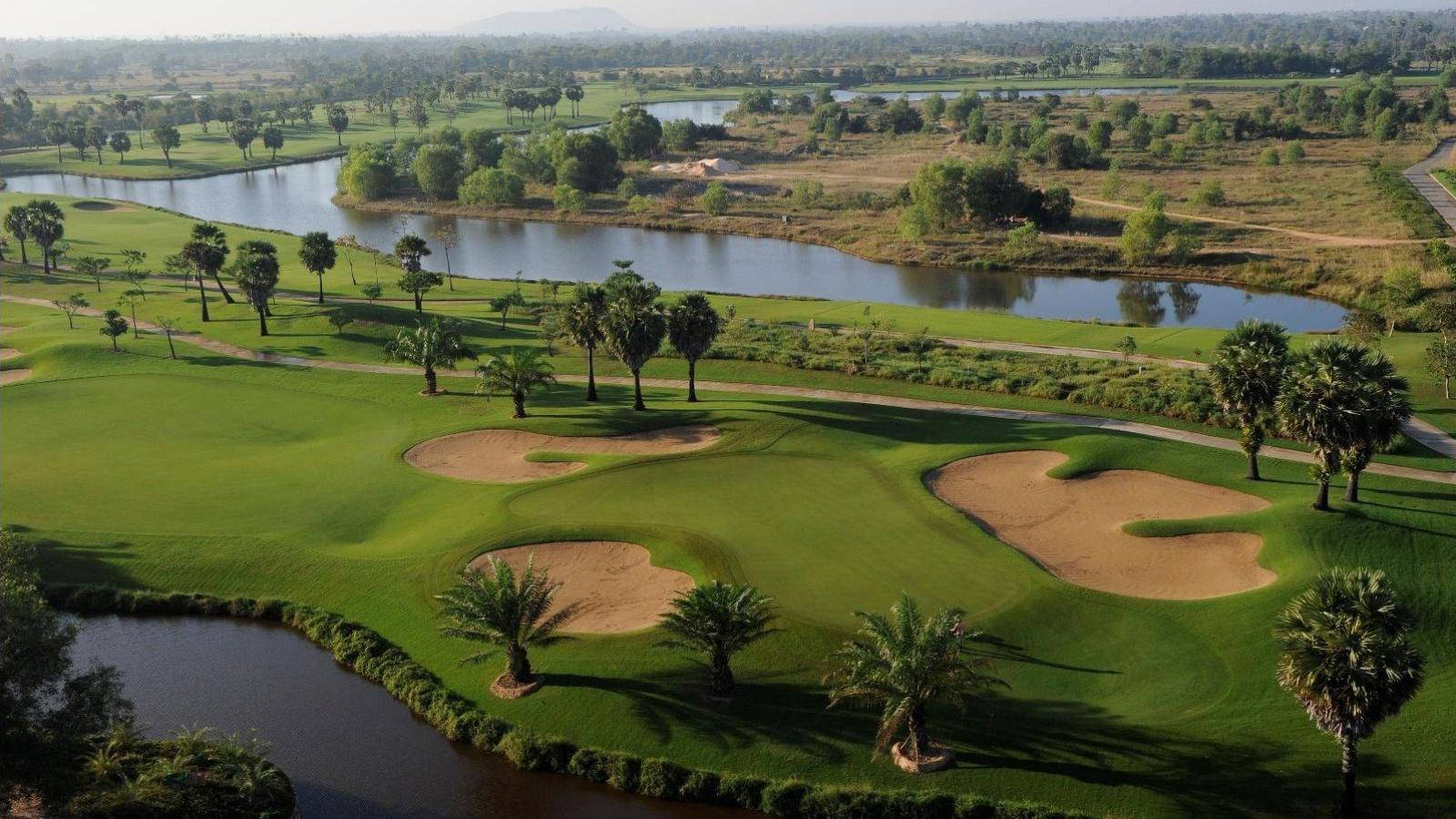 Aerial View, Green, Bunker, Angkor Golf Resort, Siem Reap, Cambodia