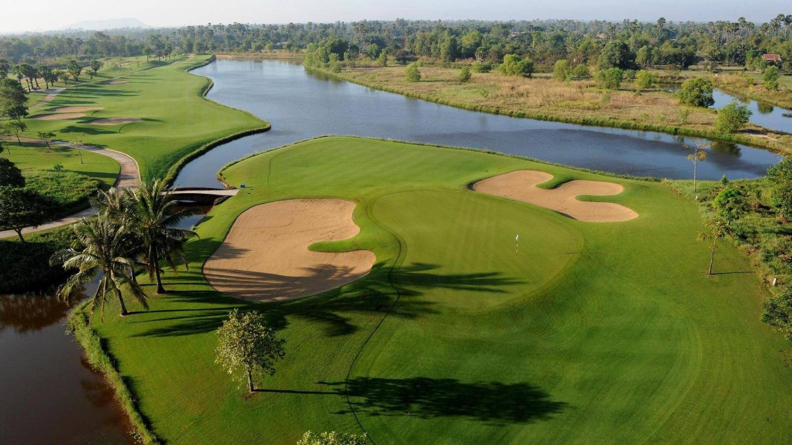 Green, Bunker, Aerial View, Angkor Golf Resort, Siem Reap, Cambodia