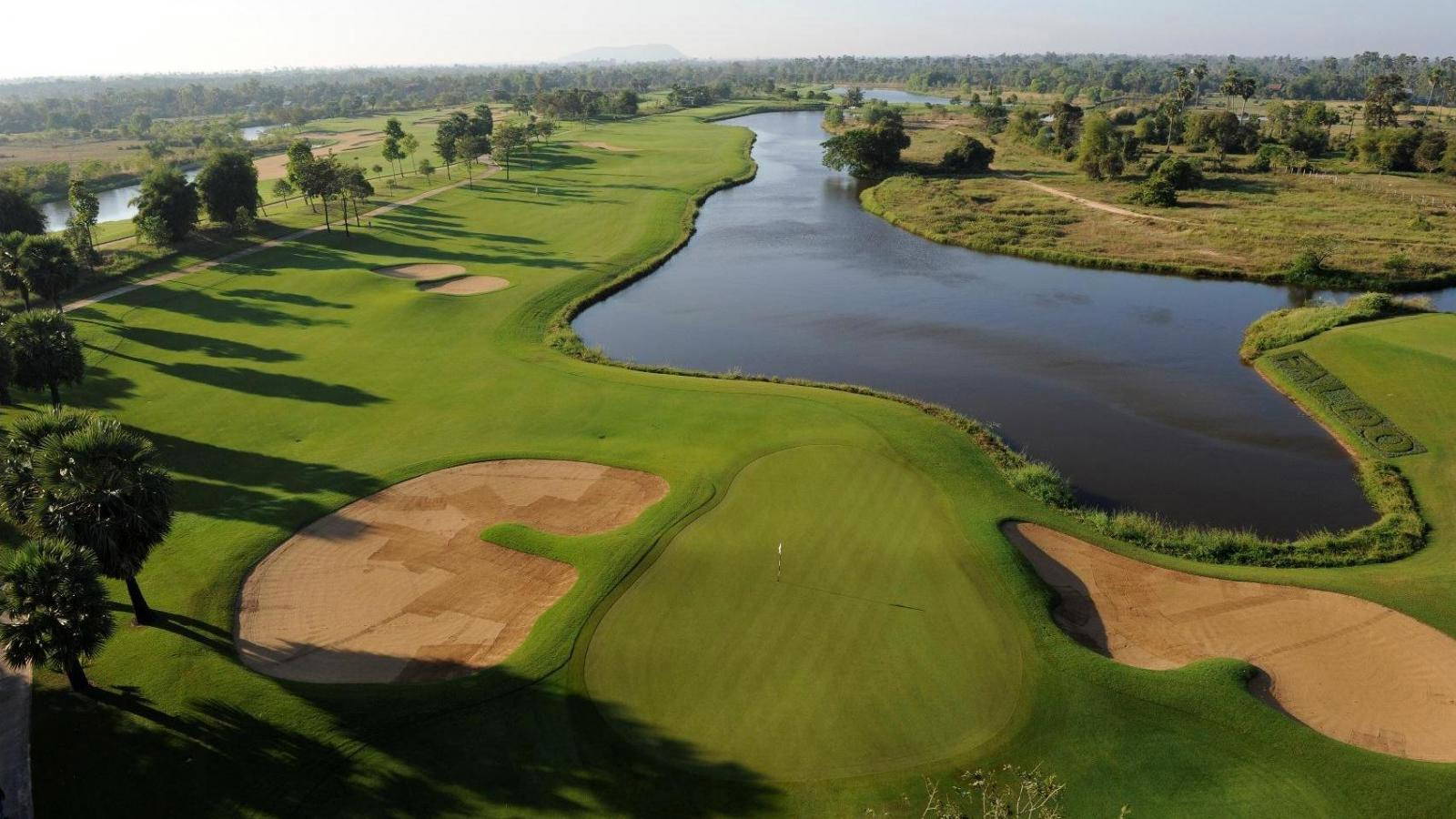Green, Bunker, Aerial View, Angkor Golf Resort, Siem Reap, Cambodia
