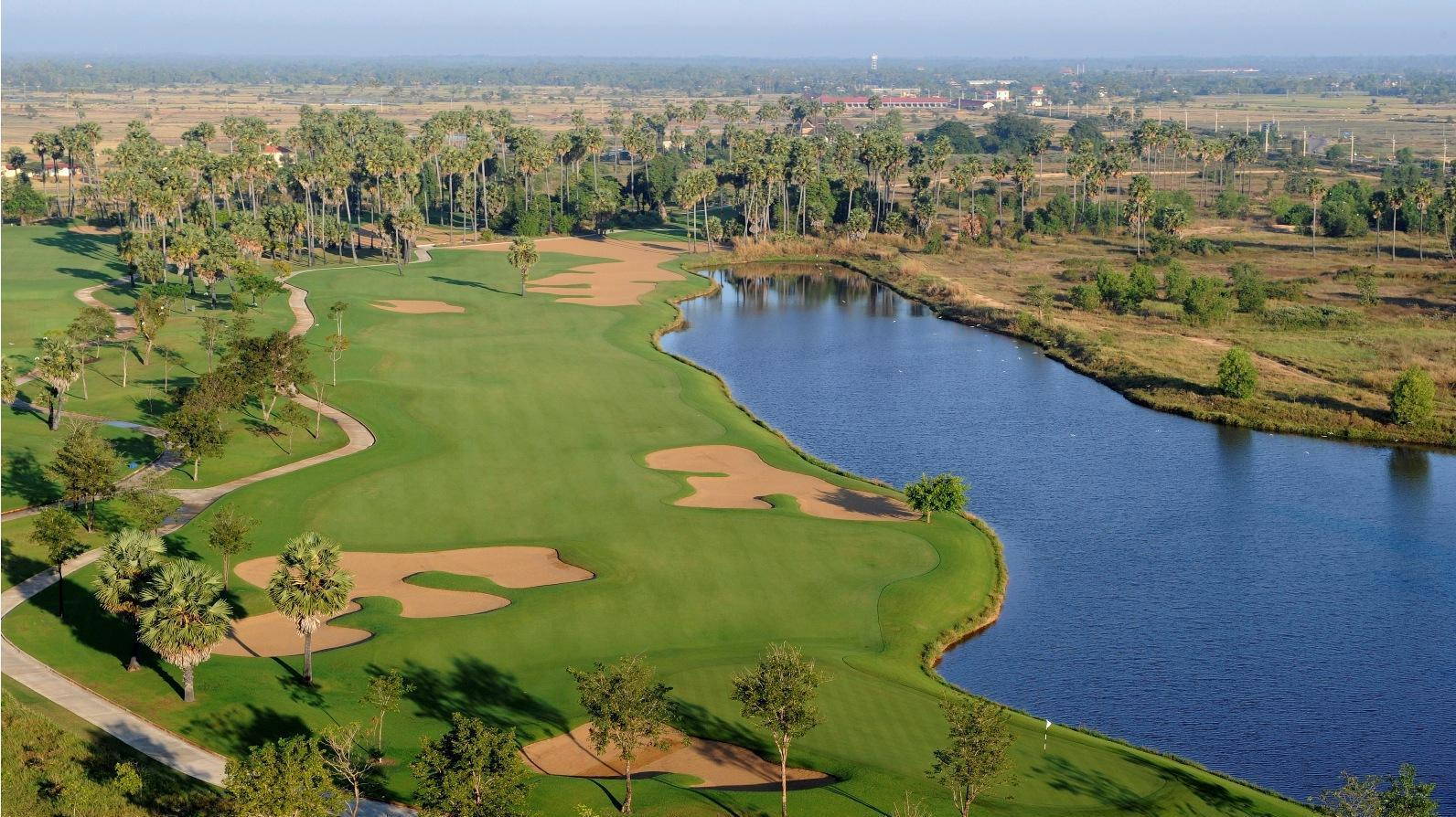 Fairway, Bunker, Aerial View, Angkor Golf Resort, Siem Reap, Cambodia
