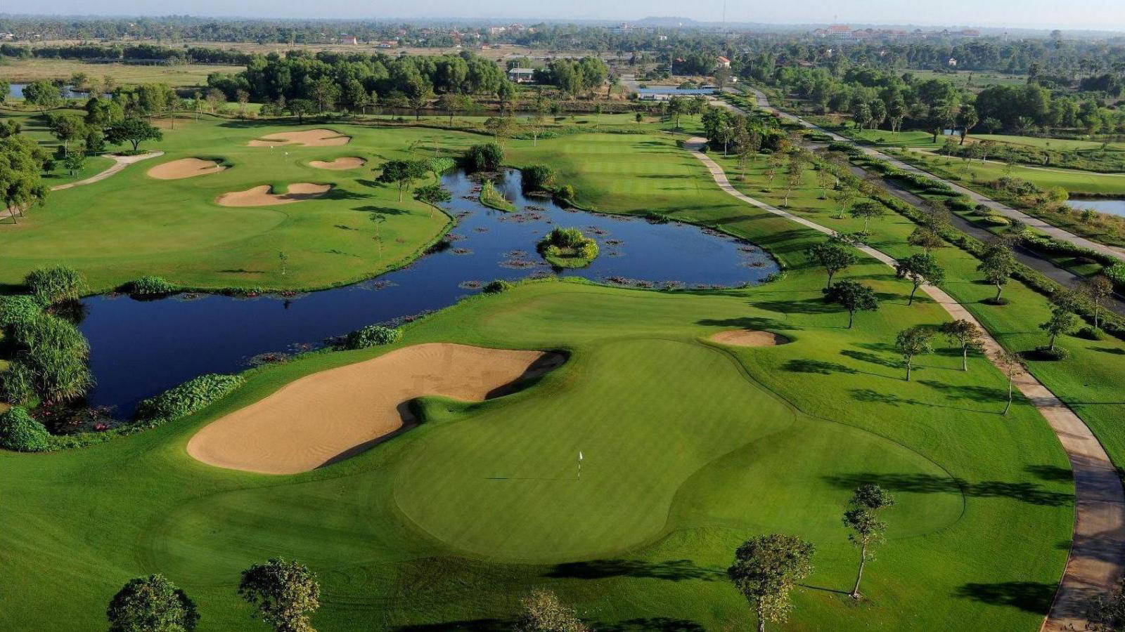 Green, Bunker, Aerial View, Angkor Golf Resort, Siem Reap, Cambodia