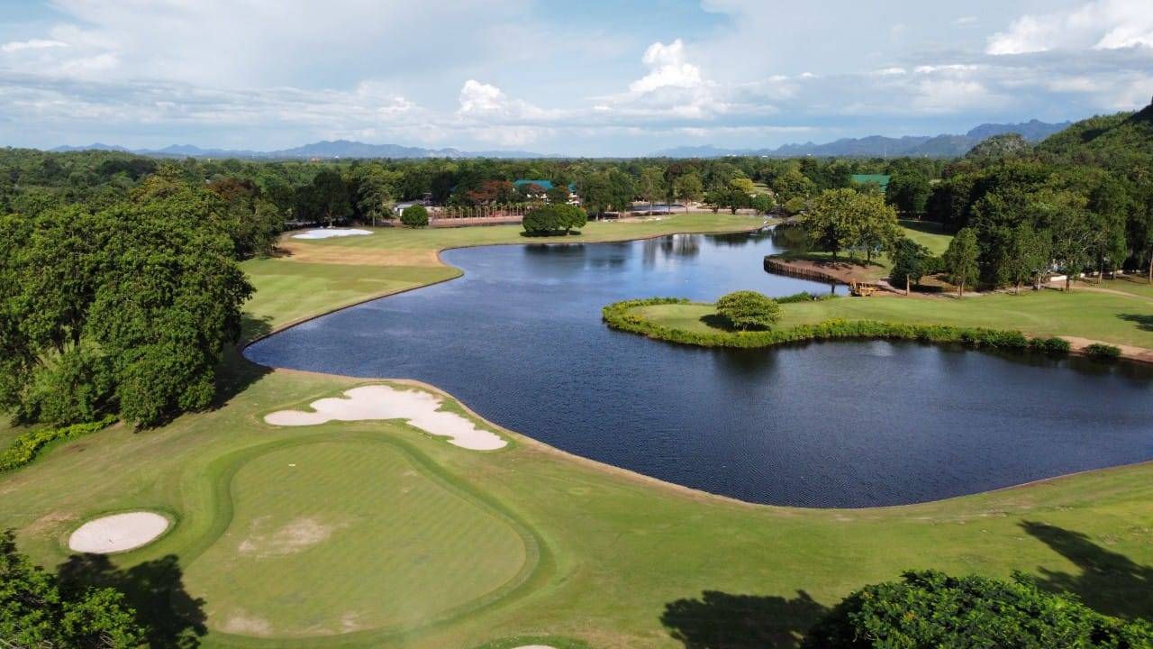 Green, Water Hazard, Aerial View, Artitaya Golf Resort, Bangkok, Thailand