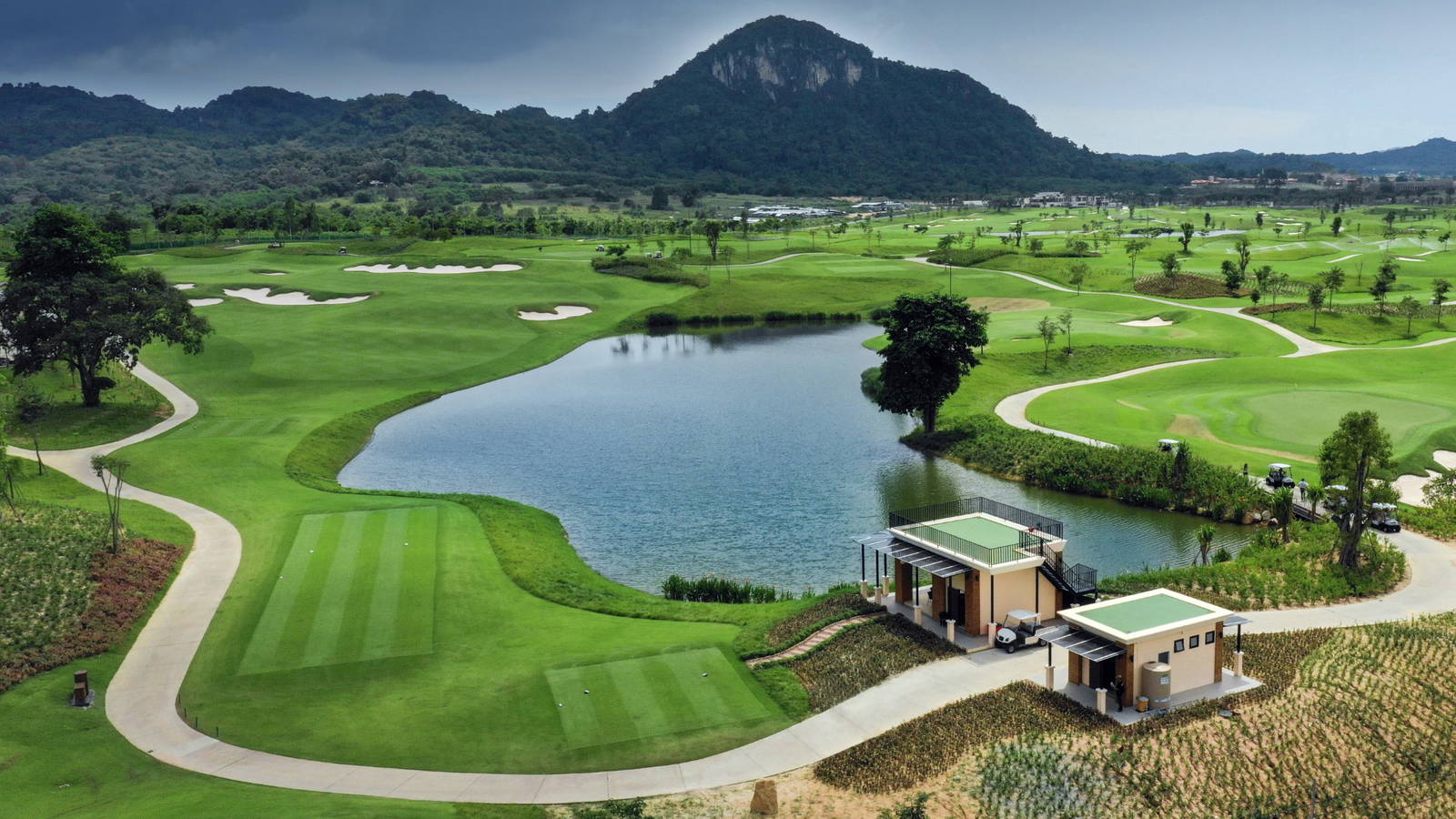 Tee Box, Aerial View, Chee Chan Golf Resort, Pattaya, Thailand