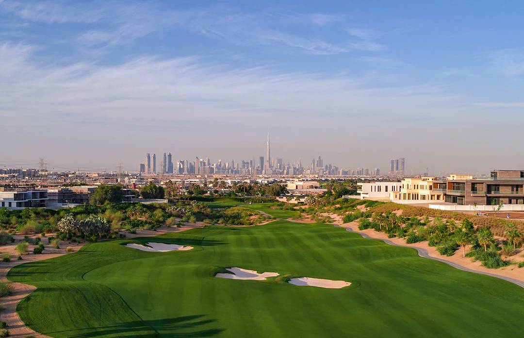 Aerial View, Fairway, Bunker, Dubai Hills Golf Club, Dubai, United Arab Emirates