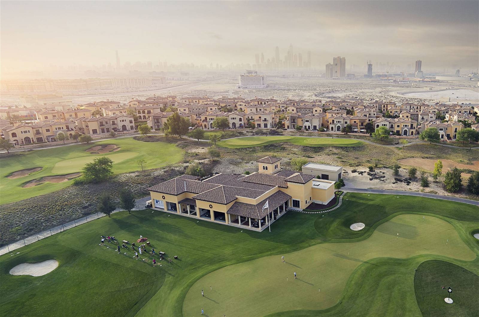 Clubhouse, Aerial View, Jumeirah Golf Estates (Fire Course), Dubai, United Arab Emirates