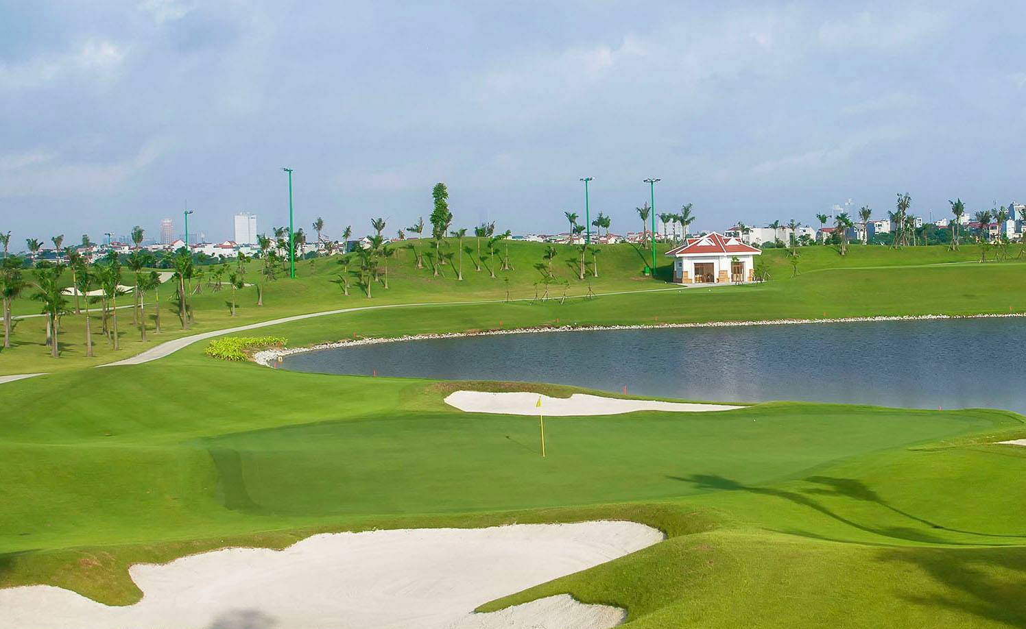 Green, Water Hazard, Bunker, Long Bien Golf Course, Hanoi, Vietnam