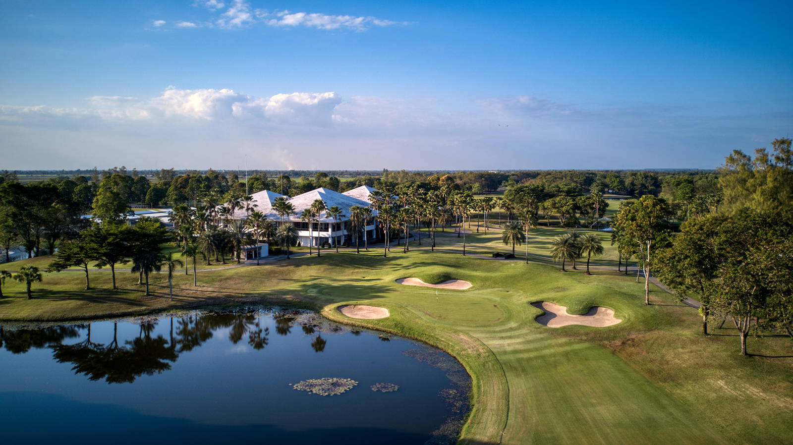 Green, Clubhouse, Aerial View, Lotus Valley Golf Club, Bangkok, Thailand