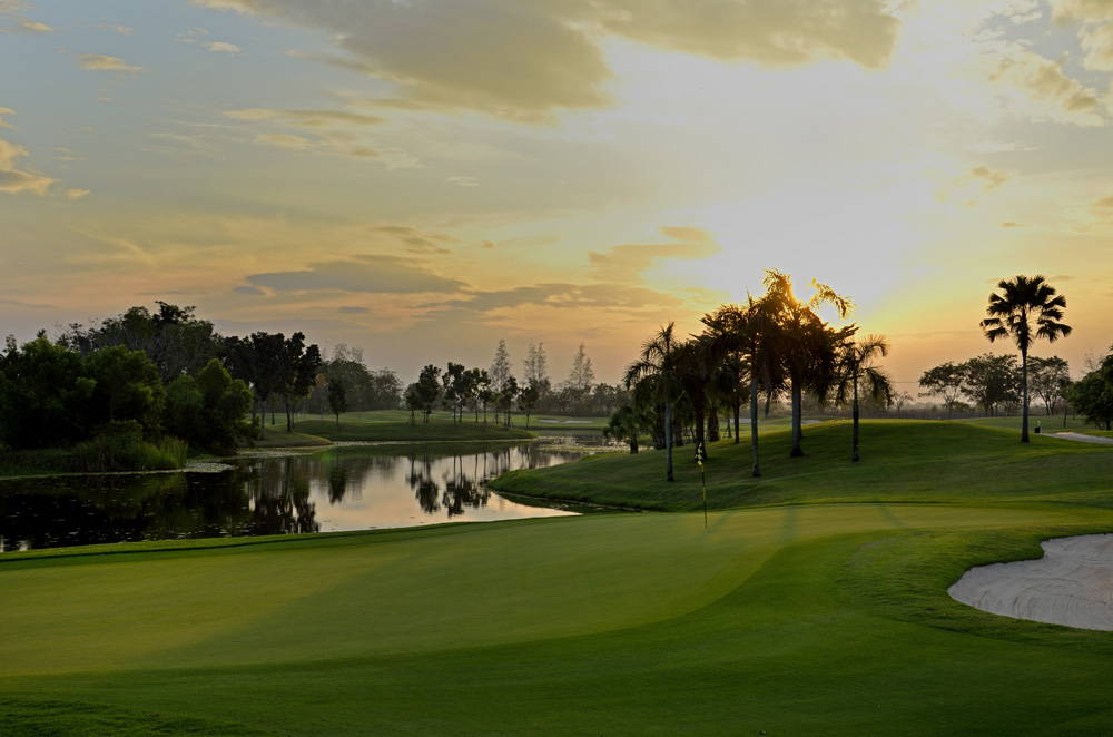 Green, Water Hazard, Lotus Valley Golf Club, Bangkok, Thailand