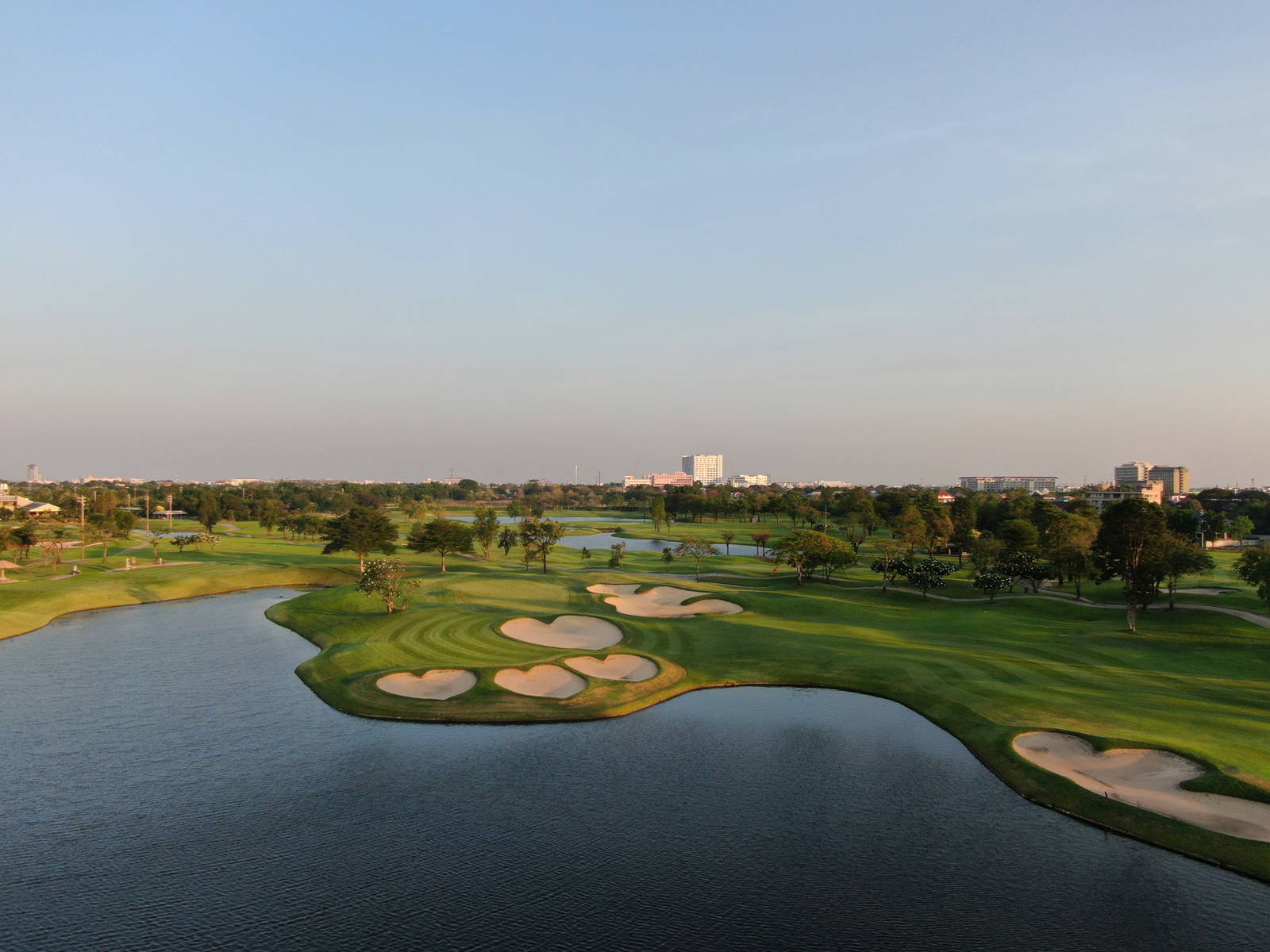 Green, Bunker, Aerial View, Panya Indra Golf Course, Bangkok, Thailand