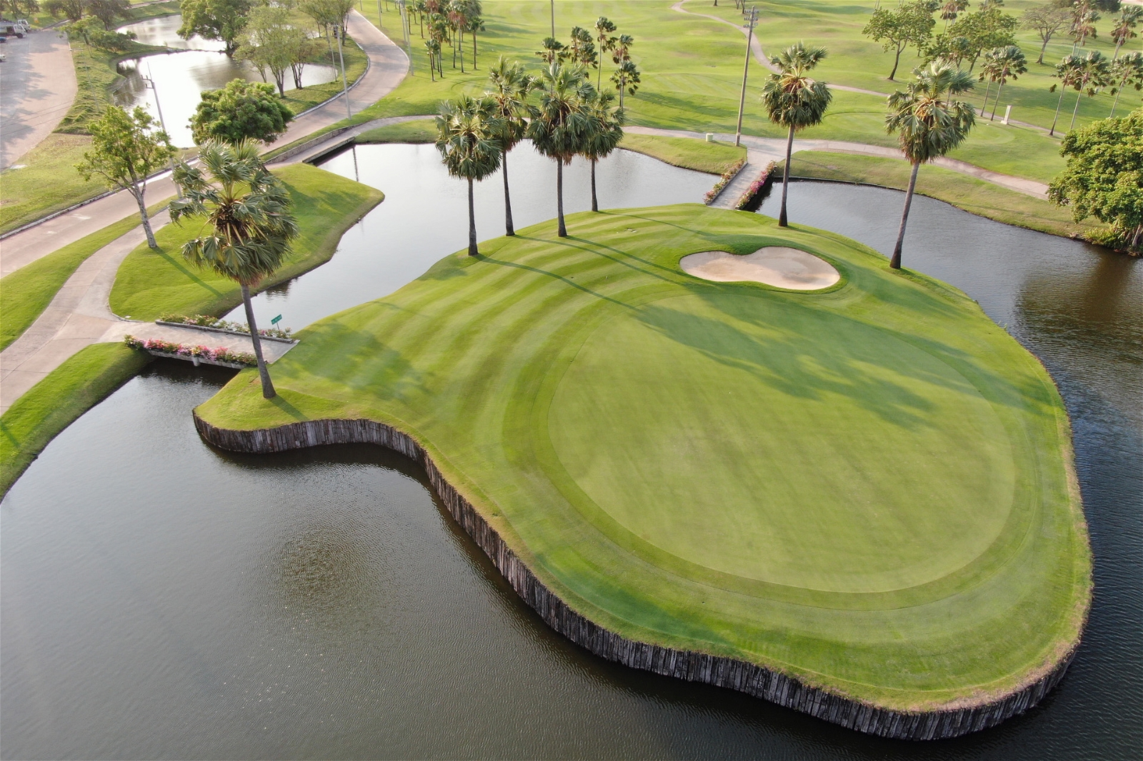 Island Green, Aerial View, Panya Indra Golf Course, Bangkok, Thailand
