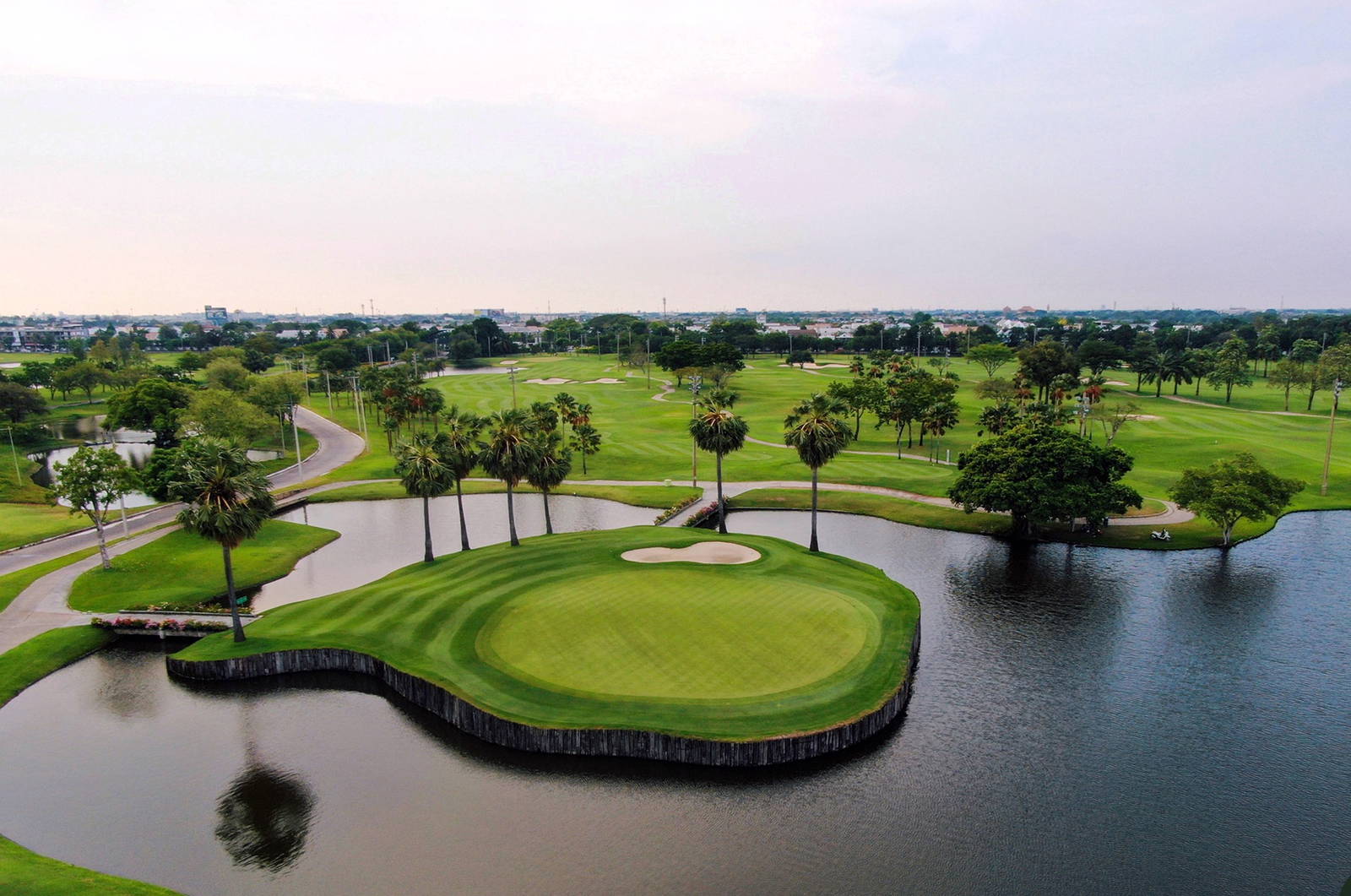 Island Green, Aerial View, Panya Indra Golf Course, Bangkok, Thailand