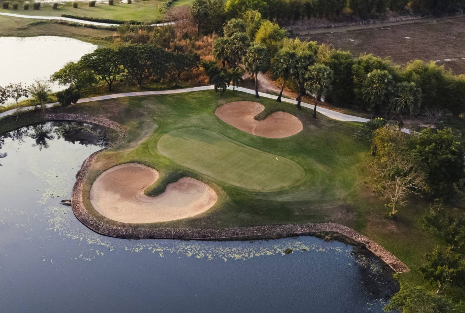 Aerial View, Green, Bunker, Phokeethra Country Club, Siem Reap, Cambodia