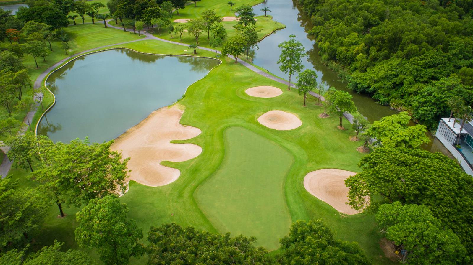 Aerial View, Green, Water Hazard, Bunker, The Royal Golf & Country Club, Bangkok, Thailand