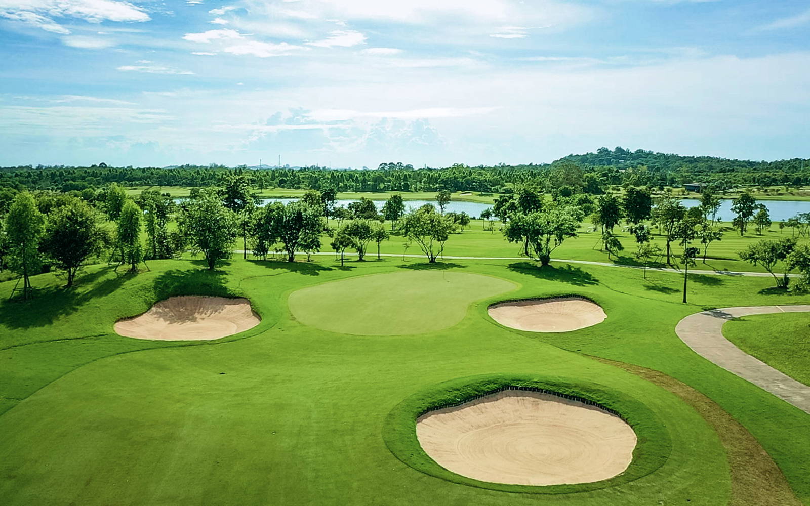 Aerial View, Green, Bunker, Siam Country Club (Waterside Course), Pattaya, Thailand