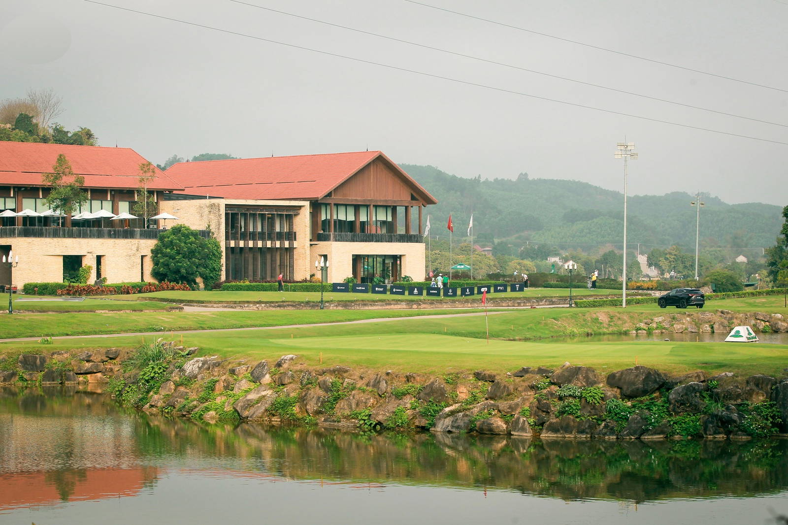 Green, Clubhouse, Water Hazard, Trang An Golf & Country Club, Hanoi, Vietnam