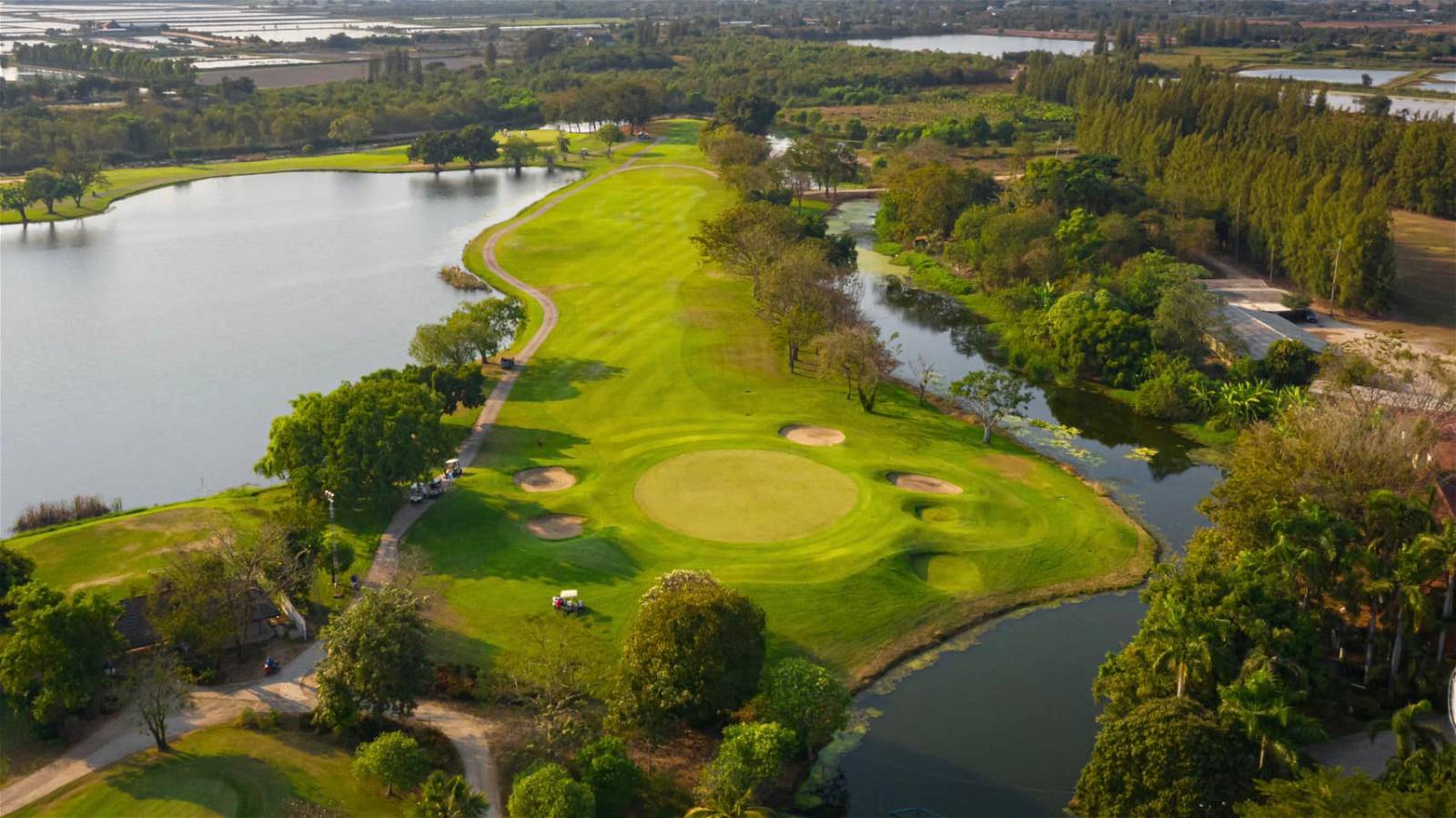 Green, Aerial View, Uniland Golf & Country Club, Bangkok, Thailand