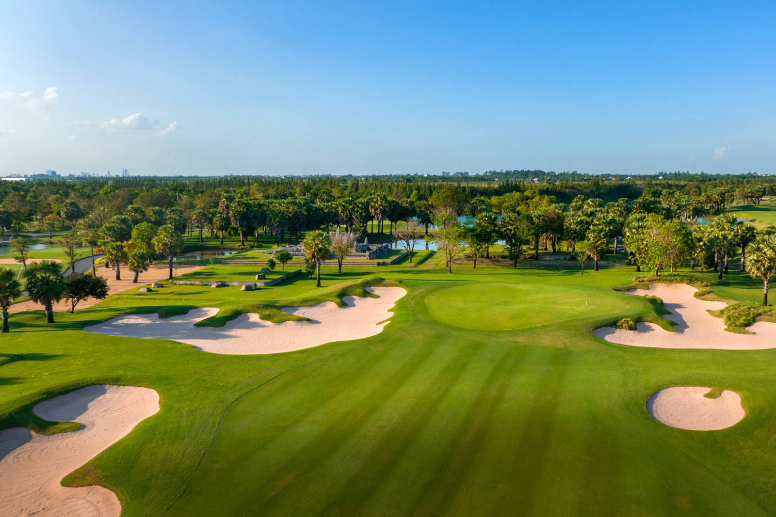 Green, Bunker, Aerial View, Vattanac Golf Resort (East Course), Phnom Penh, Cambodia