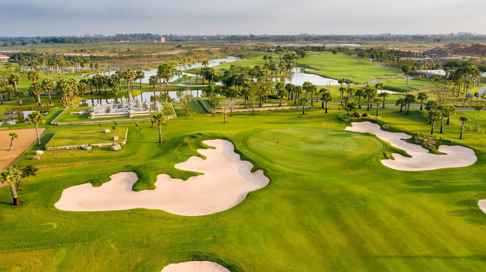 Green, Bunker, Aerial View, Vattanac Golf Resort (East Course), Phnom Penh, Cambodia