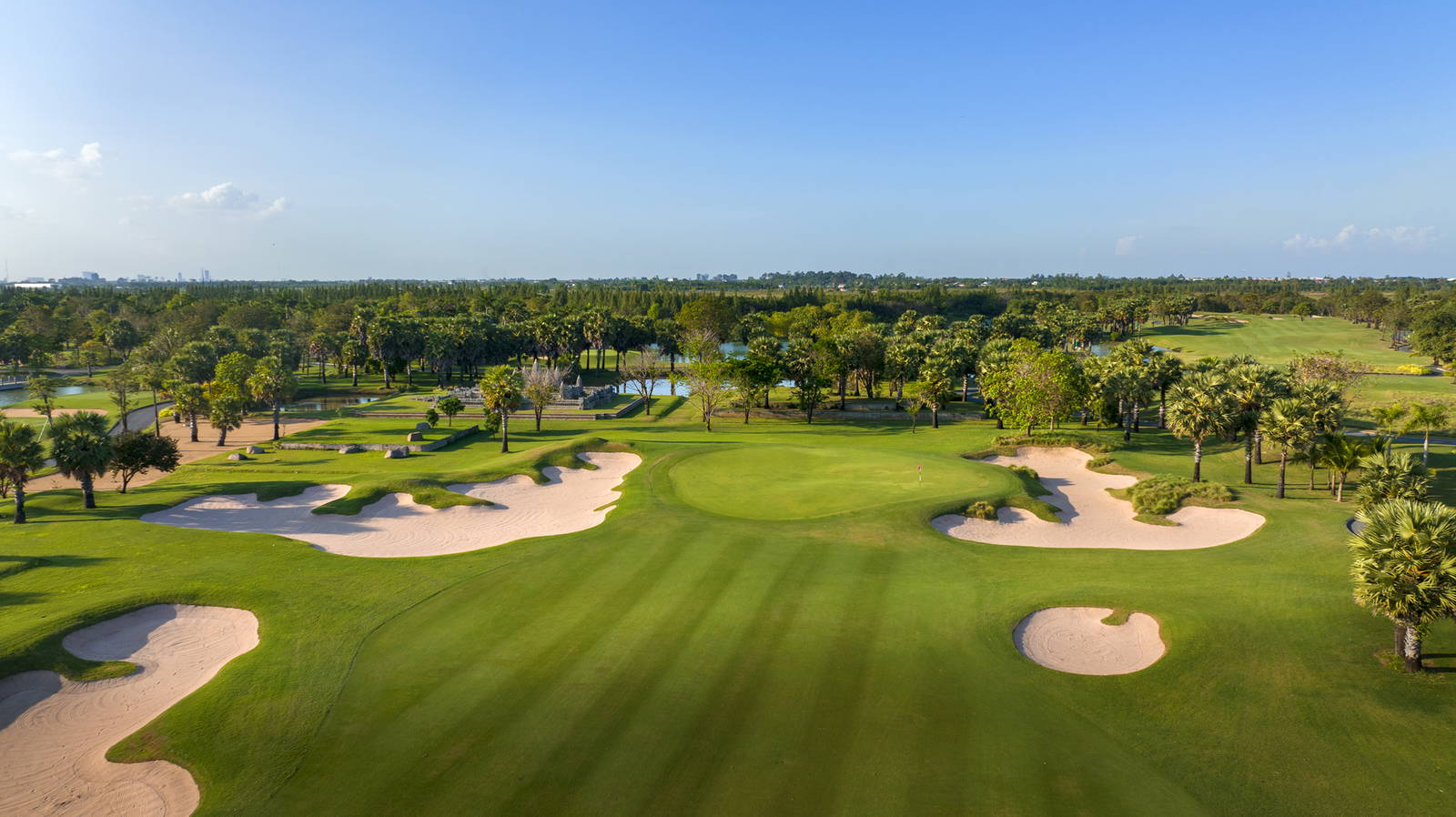 Green, Bunker, Aerial View, Vattanac Golf Resort (East Course), Phnom Penh, Cambodia