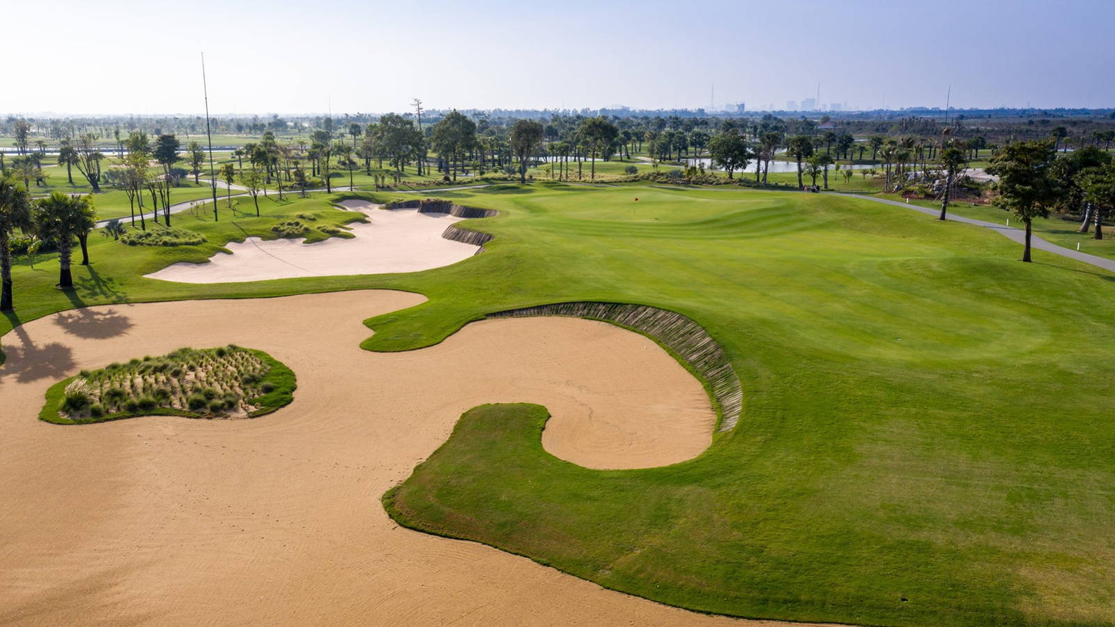 Fairway, Bunker, Aerial View, Vattanac Golf Resort (East Course), Phnom Penh, Cambodia